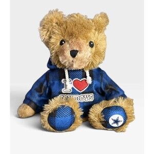 Dallas Cowboys Good Stuff Teddy Bear Plush Blue Plaid Hoodie NFL 2011 14 Inch